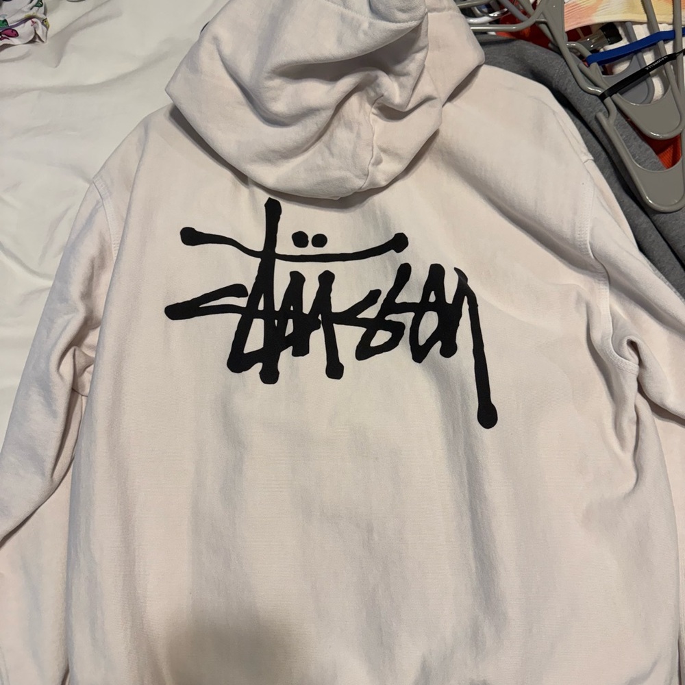 Stussy Cream Casual Crew Neck Sweater - Picture 2 of 3